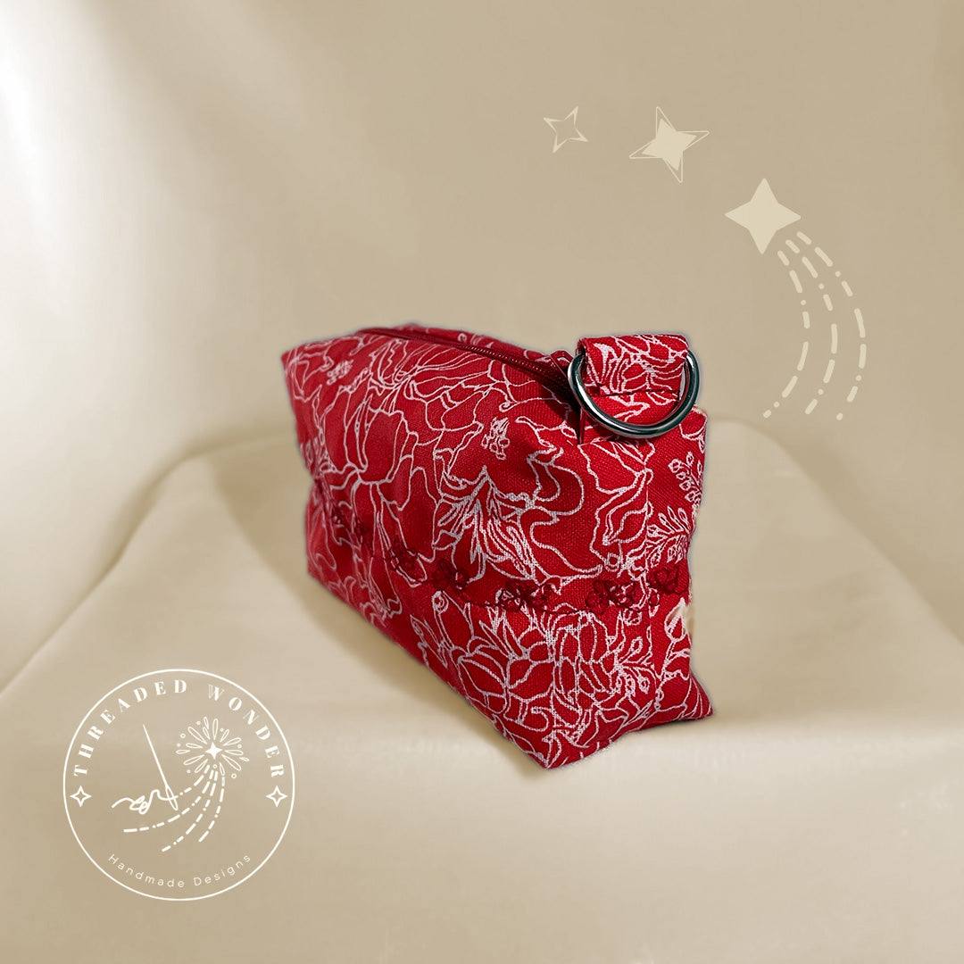 "Crimson Orchid" Boxed Coin Purse