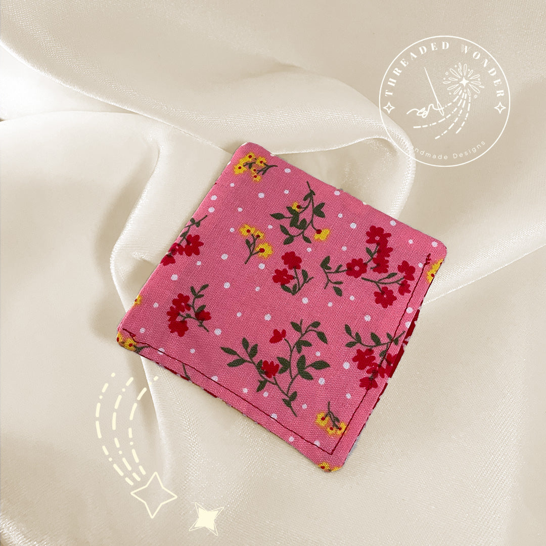 "Blush Carmine" Embroidered Corner Bookmark