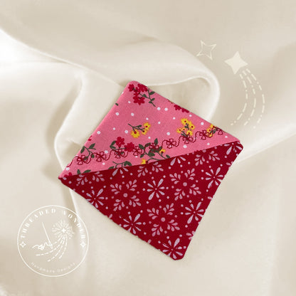 "Blush Carmine" Embroidered Corner Bookmark