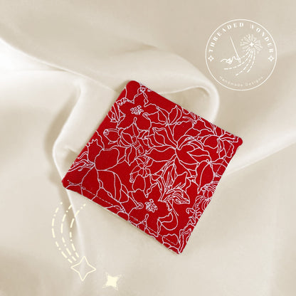 "Crimson Orchid" Embroidered Corner Bookmark