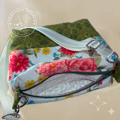 "Forest Rose" Medium Crossbody Boxed Bag