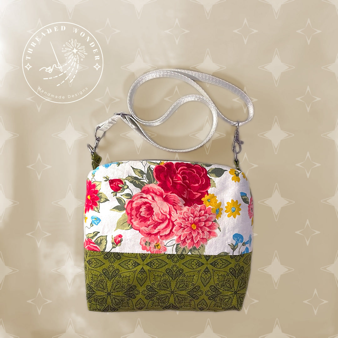 "Forest Rose" Medium Crossbody Boxed Bag